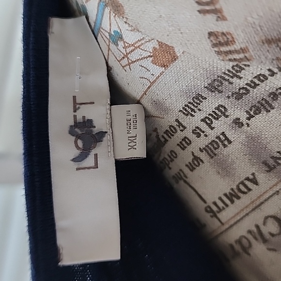 Ann Taylor Loft Navy Blue Cotton Shirt - Size XXL - Picture 4 of 5